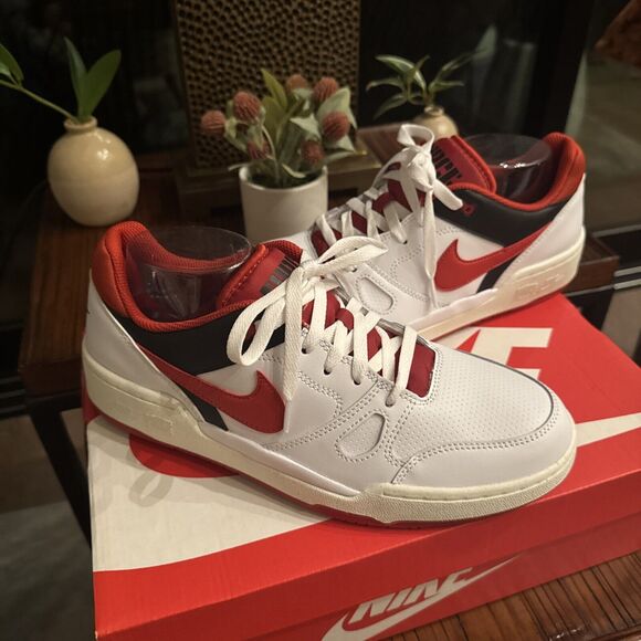 New Nike FB1362-102 Men's Full Force Low Shoes Sneaker Red White Size 9.5